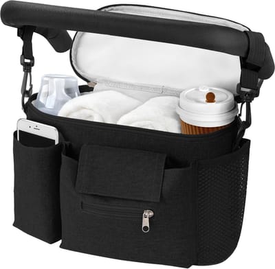 Dailygoods- Kinderwagentas Waterdicht - Kinderwagenorganizer - Verstelbare Schouderriem - Touchscreen Telefoonvak - Lichtgewicht Oxford-Stof - Meerdere Compartimenten - Luiertas