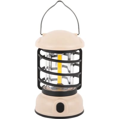 Leitmotiv Tafellamp Camping Lantern Led - Gebroken Wit - 8.5x8.5x15cm - Scandinavisch
