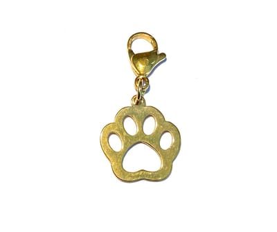 bedel poot afdruk hond of kat - charm - kleur goud - mooi cadeau - dier - pawn - handige sluiting