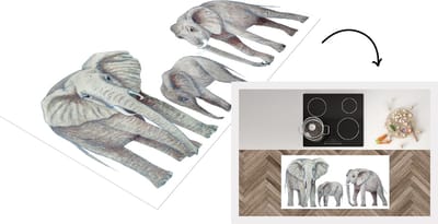 Keukenloper - Loper keuken - Dieren - Waterverf - Afrika - 120x60 cm - Keukenloper vinyl