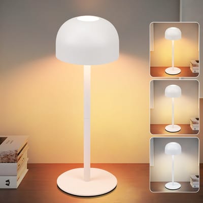 NETTLIFE Tafellamp LED - wit - Touch Dimbaar - In hoogte verstelbaar - Draagbare - Draadloos Nachtlamp - USB Oplaadbaar - 3 Kleurtemperaturen - voor binnen en buiten - voor Eetkamer | Slaapkamer | woonkamer | Hotel