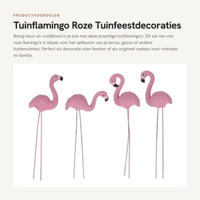 Dailygoods- Tuinflamingo Set van 4 - Roze Tuinbeelden - Tuindecoratie voor Buiten - Gazonstandbeeld - Buitendecoratie - Multifunctioneel Design
