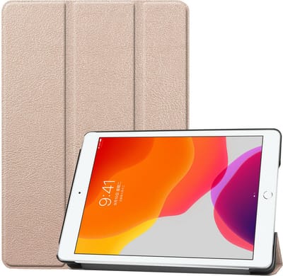 Hoes geschikt voor iPad Air / Air 2 - Trifold Tablet hoes Goud - Smart Cover - Hoes geschikt voor iPad Air 2 smart cover - Hoes geschikt voor iPad air - Hoes geschikt voor iPad - BookcaseHoes geschikt voor iPad Air / Air 2 9.7 inch