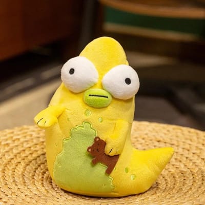 19cm Zonne-tegenpolen Geel Monster Pluche Speelgoed Schattig De Pop Grote Ogen Gevuld Anime Pop Zacht Knuffelbaar Pluche Speelgoed Verjaardagscadeaus Fans 19cm