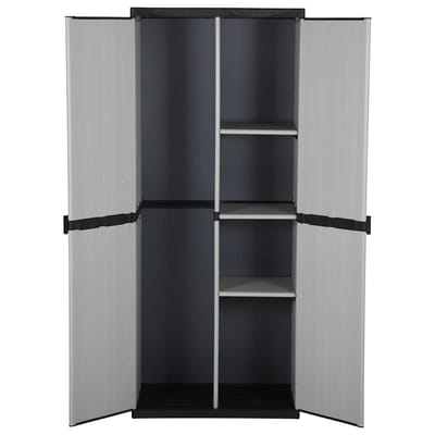 vidaXL - Tuinkast - met - 3 - schappen - 68x40x168 - cm - grijs - en - zwart