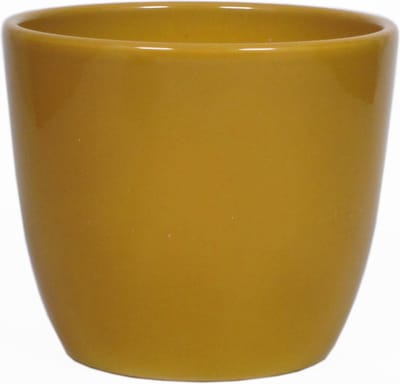 Floran Plantenpot - okergeel - glans - keramiek - 13 x 12 cm - plantenpotten binnen