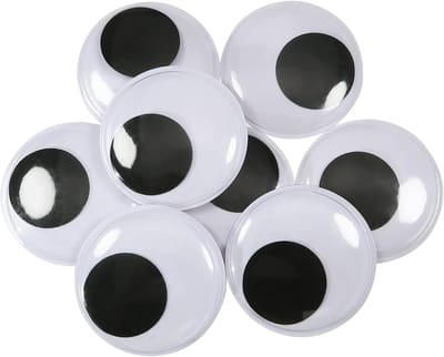 8 Stuks Zelfklevende Wobbelogen Rond Zwart Wit 60mm Plastic Ogen voor Scrapbooking en Knutselen