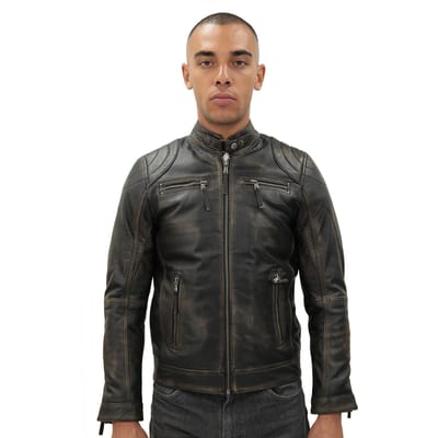 Heren Moto lederen bikerjack-Taiwan