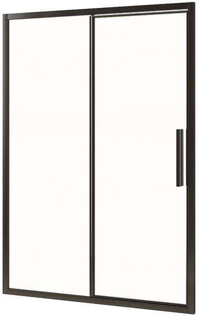 Vente-unique Matzwarte pivoterende schuifdouchedeur in industriële stijl - 140 x 195 cm - TORONI