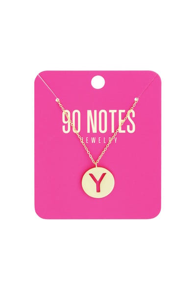 90 NOTES - Initial Ketting - Letter Y - goudkleurig