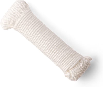 SNURO Gevlochten nylon Touw (4mm, 20M) - Slijtvast koord in sterke witte polyamide - Paracord koord - met zeer hoge breeksterktes