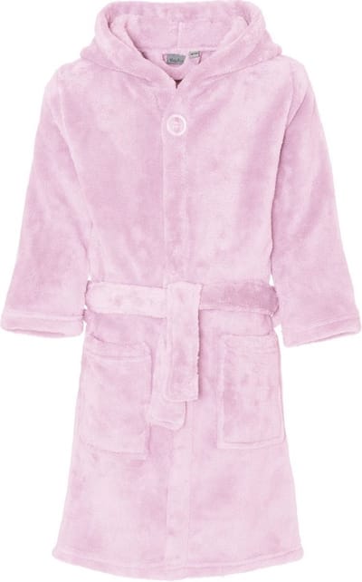 Playshoes - Fleece badjas met capuchon - Lichtroze - maat 110-116cm