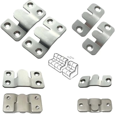 Cosensi- Meubelverbinder Set van 2 - Roestvrij Staal - Maat 45 x 20 mm - Eenvoudige Montage - Sterke Belastbaarheid - Hoogwaardige Look - Bankconnector