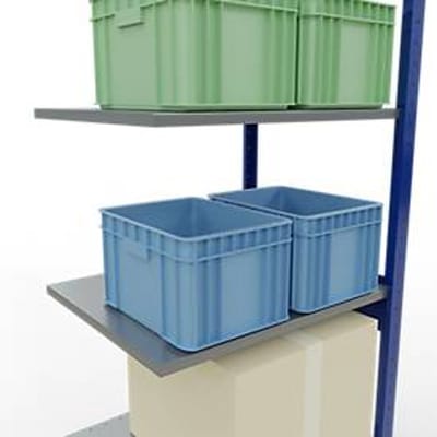 SCHULTE Lagertechnik - Boutloos erkersysteem - 2500x 750x600 mm, type 150 kg