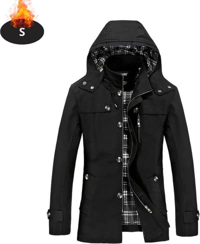 Livano Mantel Heren - Tussenmantel - Jas - Mantelpakje - Trenchcoat - Overjas - Overcoat - Winter - Zwart - S
