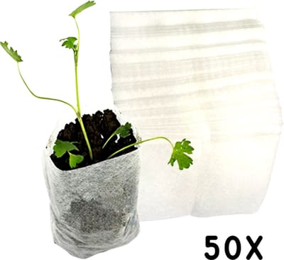 Stekzakjes - 50x Kweekzakjes - 7 x 9,5 cm - Biologisch afbreekbaar - Kweekpotjes - Zaailing potjes
