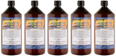 Bodylotion Sweet Orange & Cedarwood 1 Liter - set van 5 stuks - Voordeelverpakking