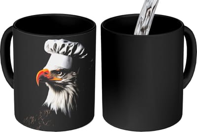Magische Mok - Foto op Warmte Mokken - Koffiemok - Arend -Amerika - Koksmuts - Vogel - Stoer - Magic Mok - Beker - 350 ML - Theemok