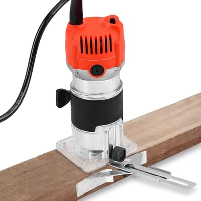 Professionele Houtfrees met Transparante Gids voor Precisiewerk - 580 W, 30.000 R/min, Ideaal voor Houtbewerking en Meubelmakerij