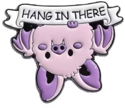 Pin Broche - enamel pin - kledingspeld - Hang in there vleermuis