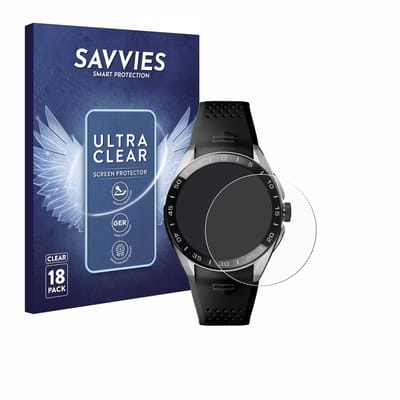 Savvies - Screenprotector voor TAG Heuer Connected Calibre E5 (45 mm) - Folie Beschermfolie transparant 18 Stuks