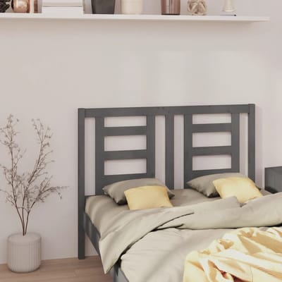 vidaXL - Hoofdbord - 126x4x100 - cm - massief - grenenhout - grijs