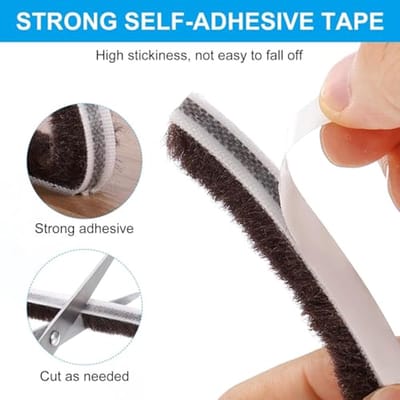 Draught Excluder voor Deur en Raam - Zelfklevende Borstelweerstand 9mm x 5mm