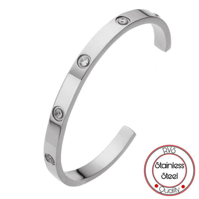 Soraro Zirkonia Armband | Klemarmband | Zilverkleurig | Armband Vrouwen | Armband Dames | Cadeau voor Vrouw | Vrouwen Cadeautjes