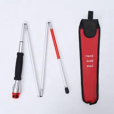 Opvouwbare Wandelstok - Slimme Hulpmiddel - Veilige Mobiliteit - Noodoproep Functie - 132 cm - Wit Rood Zwart