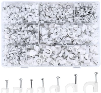 Kabelclips voor een nette kabelorganisatie, 700 stuks, wandmontage voor netwerkkabels, wit, veelzijdig en gebruiksvriendelijk