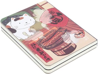Notebook met mooie handgeschilderde cover - To-Do lijst journal pad - 224 pagina's - Kat stijl handgetekend (voedsel)
