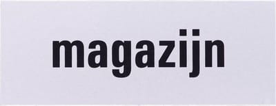 Aluminium deurbordje tekst: magazijn | 5 jaar garantie | Zelfklevend | 130x50x0,5 mm