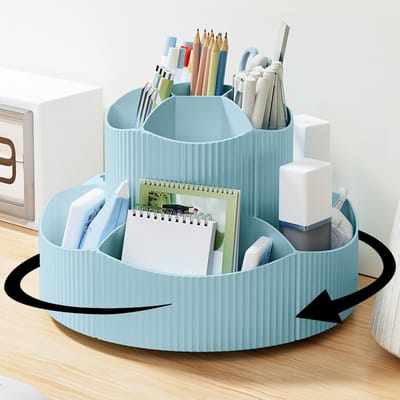 Dailygoods- Pennenhouder 360 Graden Draaibaar - Bureau Organizer - 11 Vakken - Opbergdoos - Kantoorbenodigdheden - Cosmetica - Bureauorganizer
