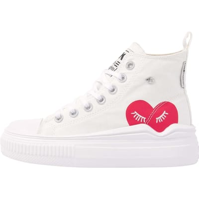 British Knights - Kaya Flow Mid Dames Sneakers Hoog - Maat 37 - Wit - Katoen - Vrouwen Schoenen