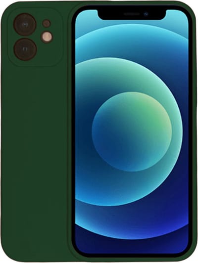 Smartphonica Telefoonhoesje Geschikt voor iPhone 12 Pro Max siliconen hoesje - Backcover Siliconen Case - Donkergroen geschikt voor iPhone 12 Pro Max
