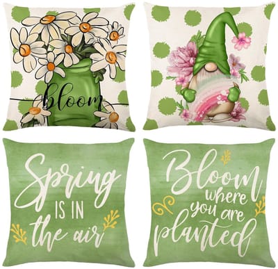 Dailygoods- Kussenhoesjes 45 x 45 cm - Eucalyptusblad Ontwerp - Set van 2 - Duurzaam Polyester - Decoratieve Kussenslopen - Gezellige Sfeer - Kussensloop