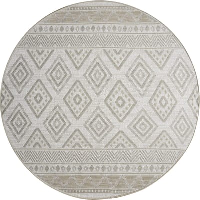 Binnen- en buitenkleed Verona beige 80 cm rond