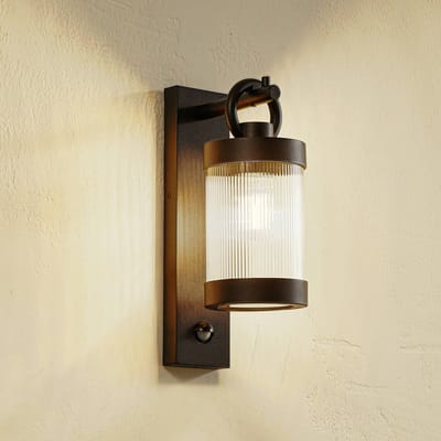 Lindby - Wandlampen buiten - 1licht - Aluminium, kunststof - H: 35 cm - E27 - zwart, transparant