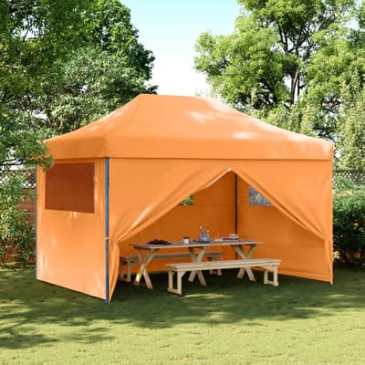 vidaXL - Partytent - inklapbaar - pop-up - met - 4 - zijwanden - oranje