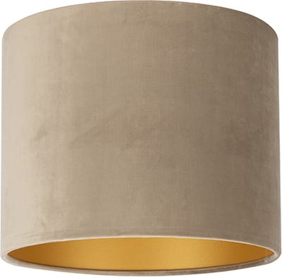 Uniqq Lampenkap velours taupe Ø 30 cm - 20 cm hoog