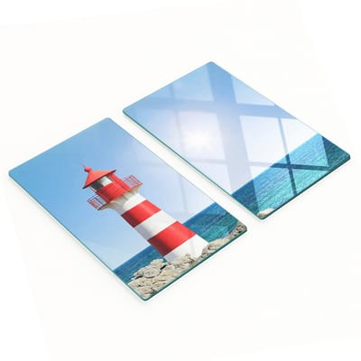 Decoratieve snijplanken van gehard glas in de vorm van een vuurtoren, 2x30x52 cm