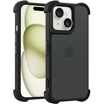 Coverzs matte Shock case geschikt voor iPhone 12 (Zwart) - shockbestendig, premium bescherming, duurzaam