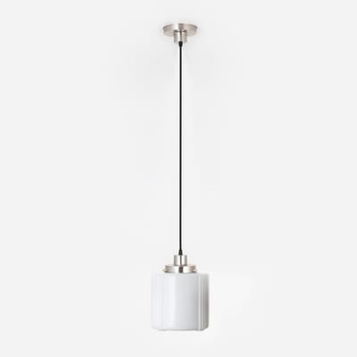 Hanglamp aan snoer Vintage High 20's Matnikkel - Art Deco Trade