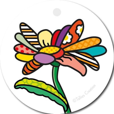 Tallies Cards - kadokaartjes  - bloemenkaartjes - Blanco bloem - Popart - set van 5 kaarten - zonder tekst - zonder boodschap - blanco - 100% Duurzaam