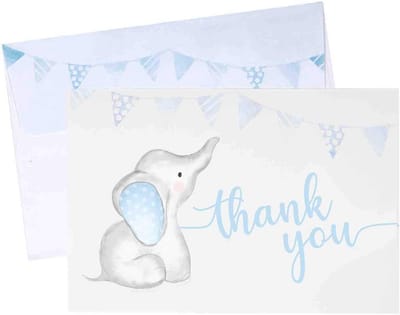 Bedankkaartjes Babyshower Jongen Inclusief Enveloppen