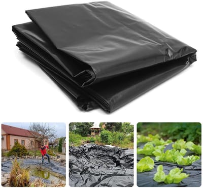 Dailygoods- Broeikasfolie 2 x 6M - Zwarte Plastic Folie - UV-bestendig - Scheurbestendig - Waterdicht - Sterke Beschermfolie - Plasticfolie