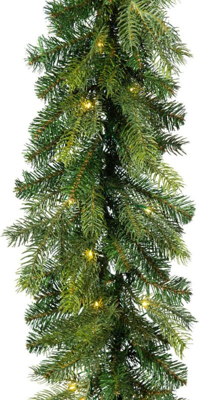 Decoris Dennenslinger - groen - met verlichting - 20 x 270 cm - twinkelend - guirlande