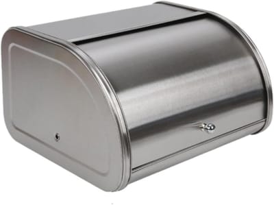 Metalen Broodtrommel - Keuken Opslag - Brood Vers Houden - Stijlvol Boerderij Design - 30x27x17.8cm - Frosted