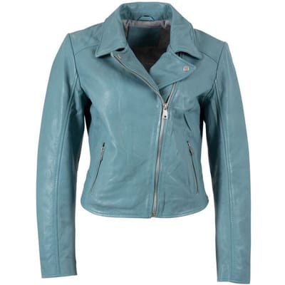 Mauritius Lederen jas - MWKalea - S tot XL - voor Vrouwen - lichtblauw