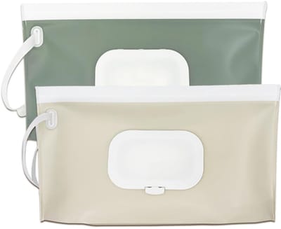 Dailygoods- Doekdispenser 2-pack - Draagbare Navulbare Doekhuiders - Herbruikbare Reis-Babydoekjes-Dispenser - Waterdicht - Stofdicht - Hoogwaardig EVA-Materiaal - Doekjeshouder
